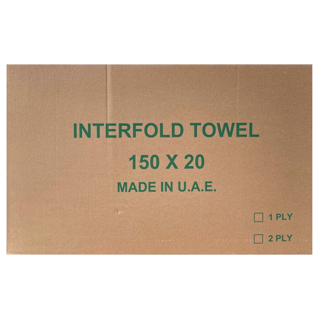 Interfold 2122 1ply 200Sh/Pkt 4 side close packet 20Pkt/Ctn Embossed 31 Extra Absorbent Extra Strength