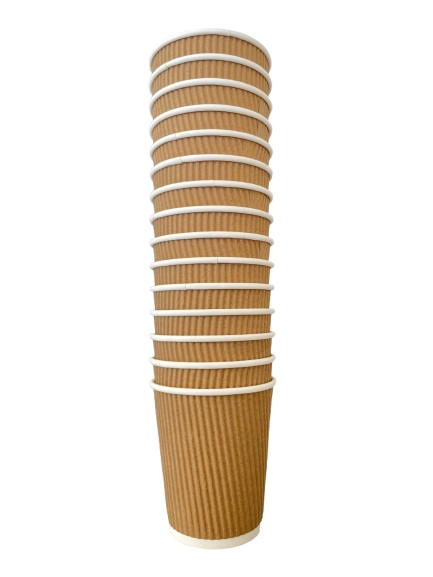 Ripple Gold Paper Cup 8oz  25Pc/Pkt 20Pkt/Ctn 