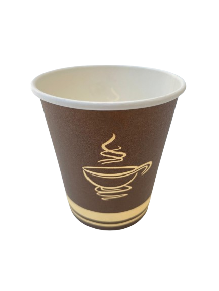 Printed Brown Beige Paper Cup 6oz 100% Wood Pulp Paper 50Pc/Pkt 20Pkt/Ctn 