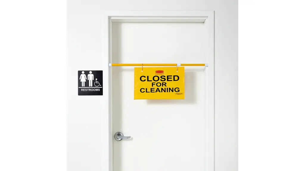 English Only "Closed For Cleaning" Hanging Doorway Safety Sign Yellow
