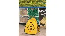 Multilingual "Caution" Folding Safety Cone 20" Yellow