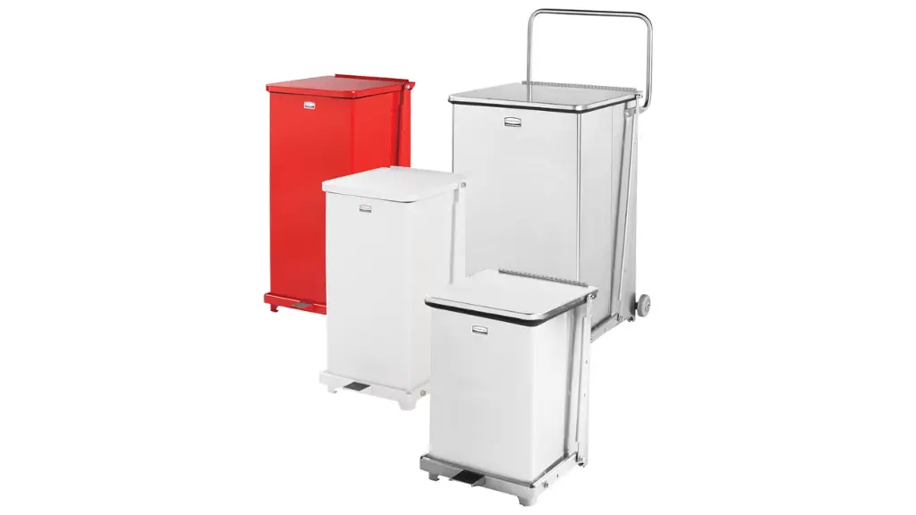 Defenders Squre Quiet Step Can with Wheels 40Gal/151L White