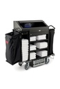 Deluxe High Security Housekeeping Cart Black 3 Shelf