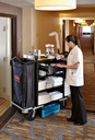 Deluxe High Security Housekeeping Cart Black 3 Shelf