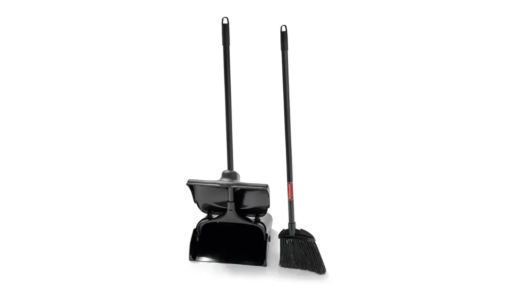 Executive Series Lobby Pro Dustpan With Cover Long Handle Black 