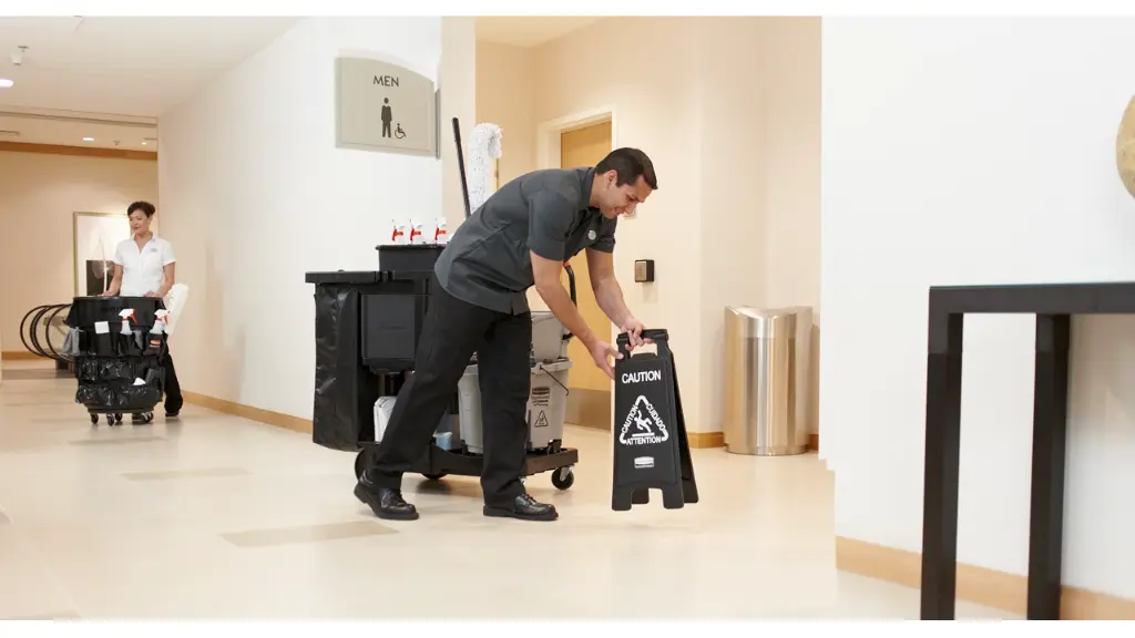 Executive Series Multilingual "CAUTION" Sign 2 Sided 26" Black