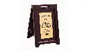 Executive Series Wooden Multilingual "Caution"Sign, 2 Sided 22" Gold
