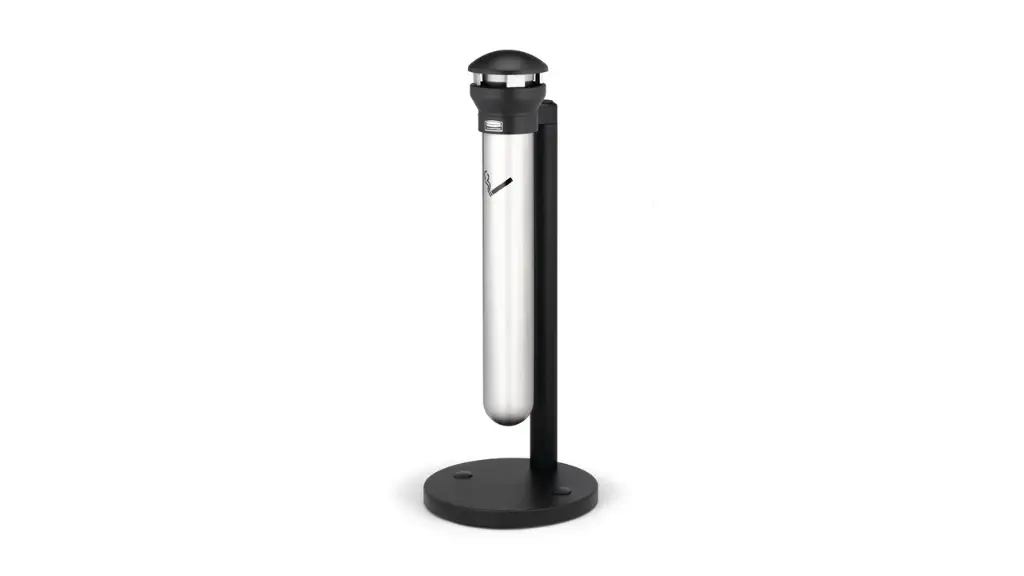 Infinity Wall Mount Smoking Receptacle Stainless Steel With Black Top