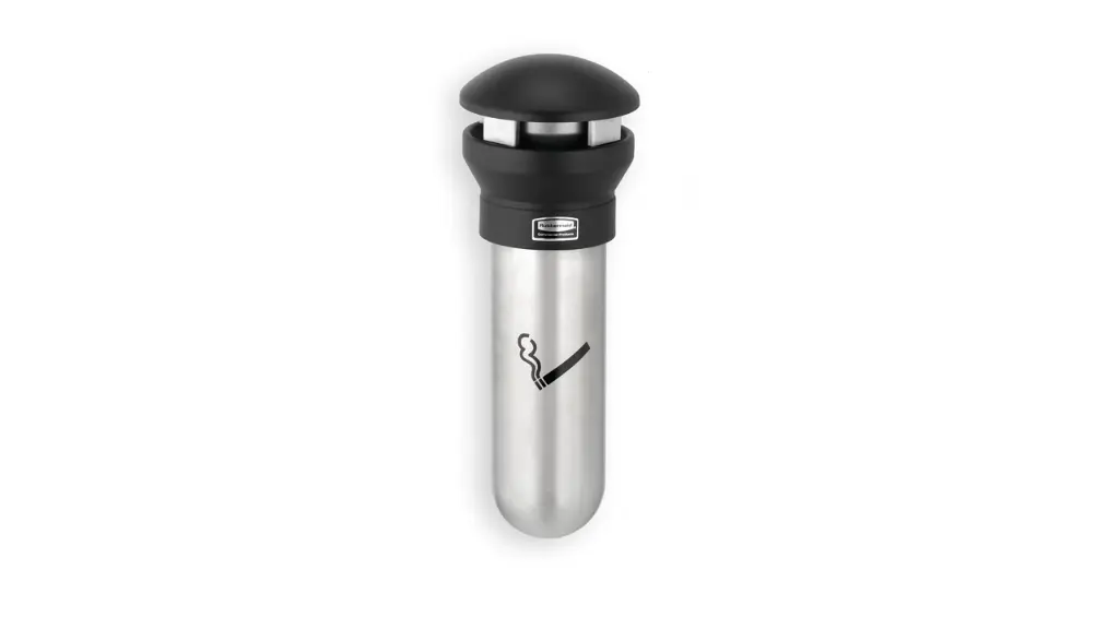 Infinity Wall Mount Smoking Receptacle Stainless Steel With Black Top