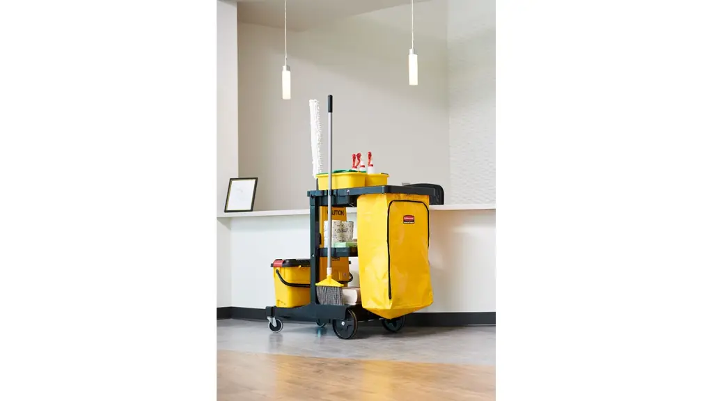 Janitorial Cleaning Cart Vinyl Bag 24 Gal Bag Yellow 