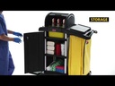 Janitorial Cleaning Cart With Doors And Hood High Security Black