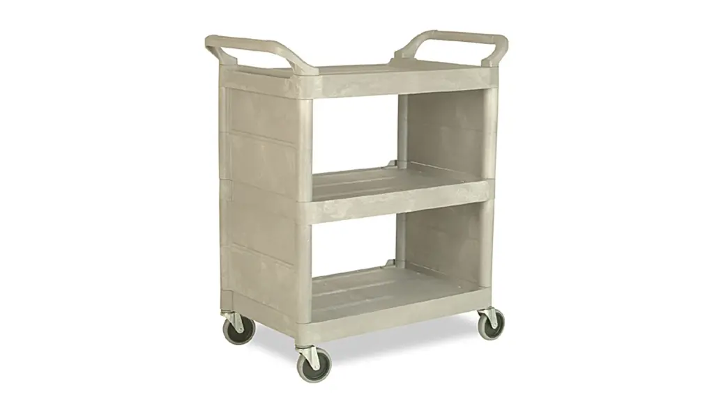 Service Cart With 3" Swivel Casters And End Panels Platinum