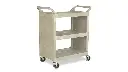 Service Cart With 3" Swivel Casters And End Panels Platinum