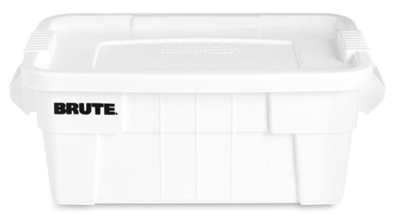 Brute Tote With Lid 14G/52L White 