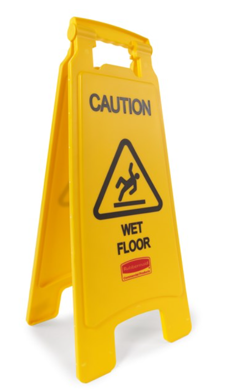 "Caution Wet Floor" Sign 2 Sided 26" Yellow