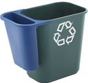 Side Bin Recycling Fits Wastebasket Large 5 QT Blue