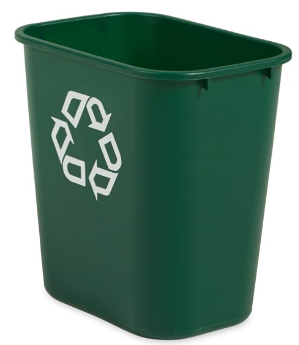 Wastebasket Recycling Medium 28Qt/27L Green