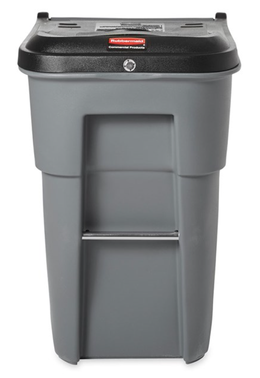 Confidential Document Rollout Container 65Gal/246L Gray 