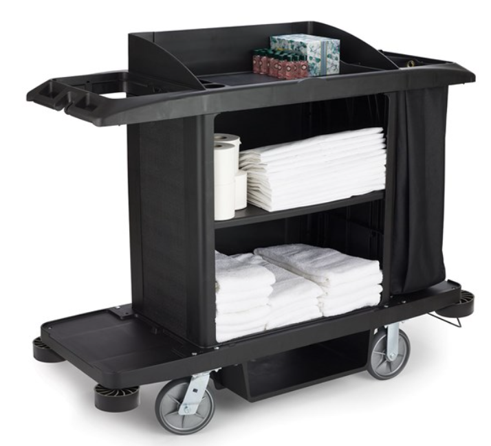 Executive Full Size Housekeeping Cart Traditional Black 