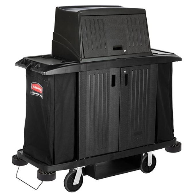 Executive Locking Door Kit for Traditional Housekeeping carts Black