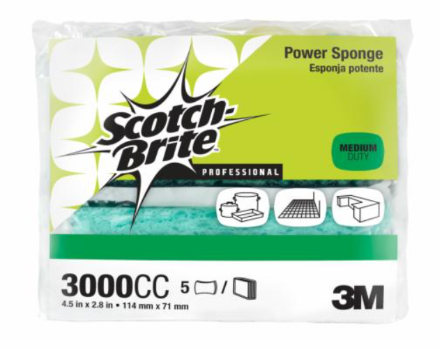 3000 Scotch Brite Power Sponge 2.8"x4.5"