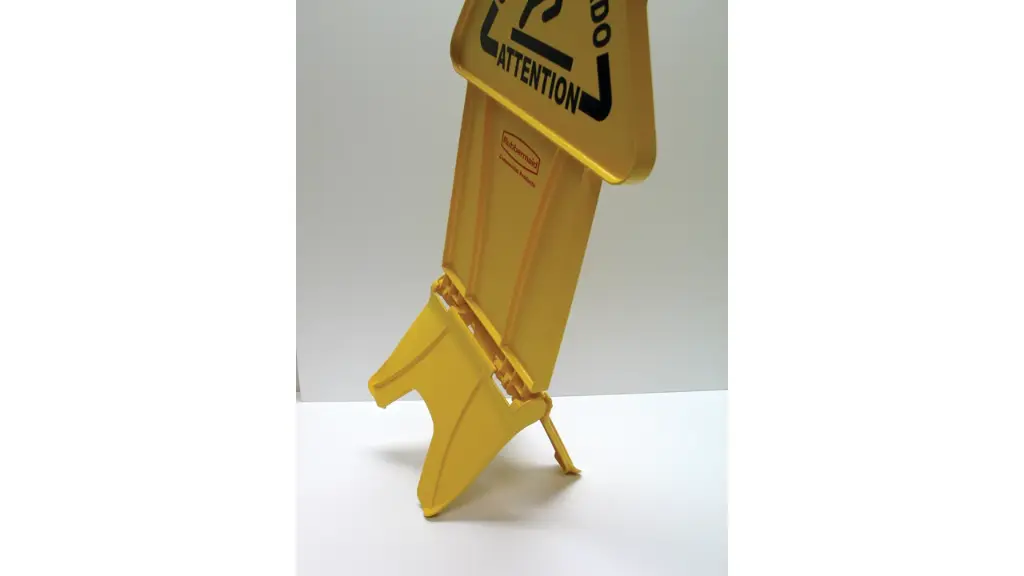 Multilungual "Caution" Stable Safety Sign 2 Sided 26" Yellow