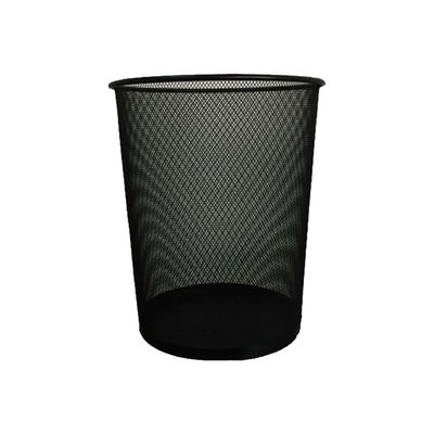 Metal Waste Paper Basket Black 15L