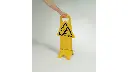 Multilungual "Caution" Stable Safety Sign 2 Sided 26" Yellow