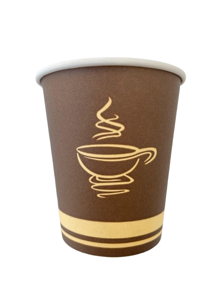 Printed Brown Beige Paper Cup 6oz 100% Wood Pulp Paper 50Pc/Pkt 20Pkt/Ctn 