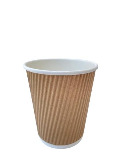 Ripple Gold Paper Cup 8oz  25Pc/Pkt 20Pkt/Ctn 