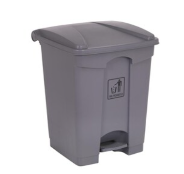 Garbage Plastic Bin with Pedal Gray 68L
