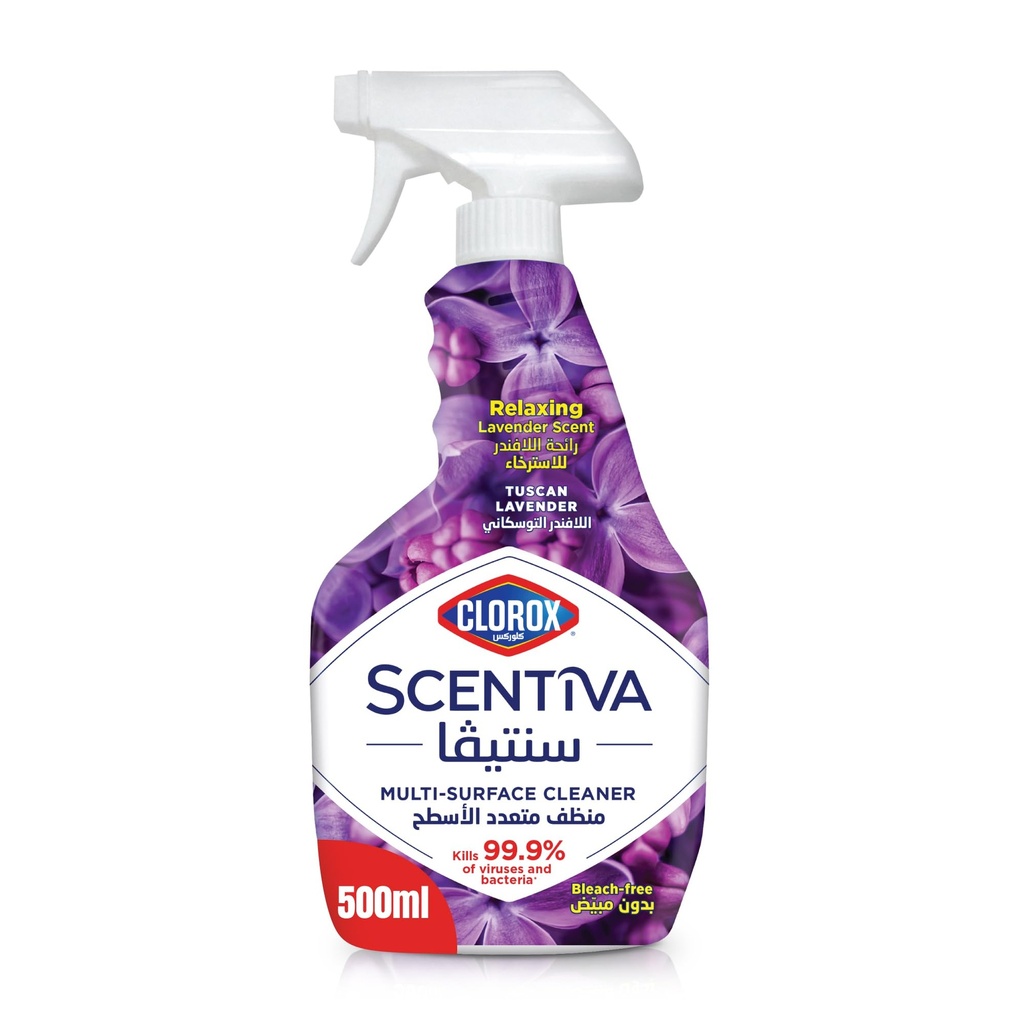 Multi surface cleaner Clorox scentiva Tuscan lavender 500ml disinfectant spray