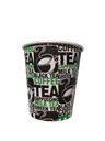 Printed Black Green Paper Cup 6.5oz 100% Wood Pulp Paper 50Pc/Pkt 20Pkt/Ctn 