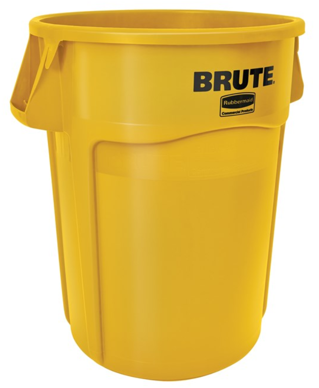 Vented Brute Container Yellow 44Gal/167Ltr