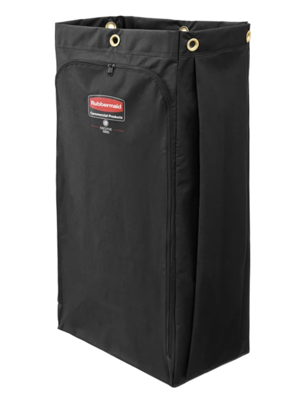 Executive Canvas Bag 30 Gal For High Capacity Janitorial Cleaning Carts Vinyl lining Black