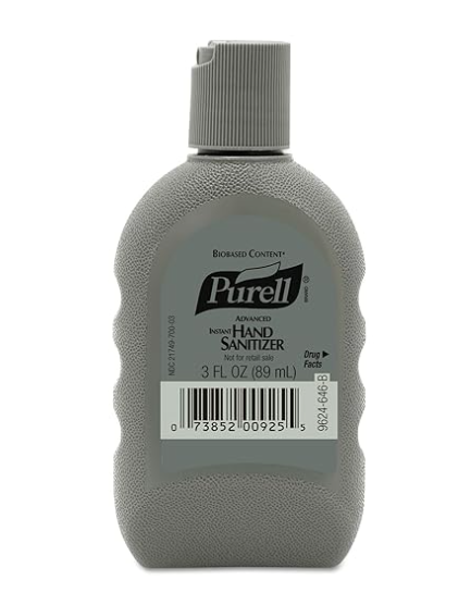 Purell Advanced Hand Sanitizer Biobased Gel 3 Fl Oz Military Flip bottle 