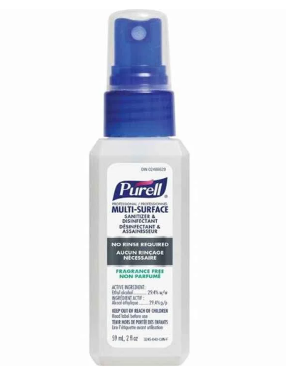 Purell Multi-Surface Disinfectant 59mL Portable Spray Bottle 