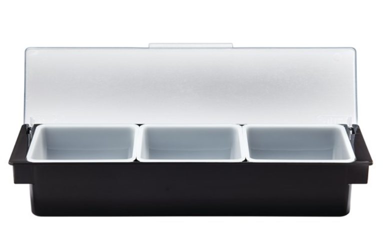Condiment Dispenser With 3 PT Insert Black 