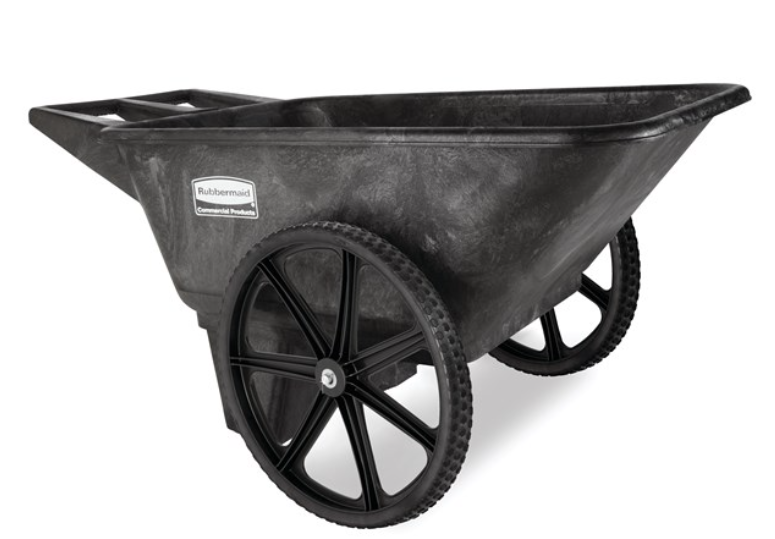 Big Wheel Cart Assembled 8.75 Cubic foot Black 