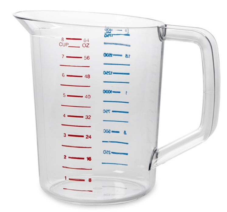 Bouncer Measuring Cup 2 QT/2.2L Clear 
