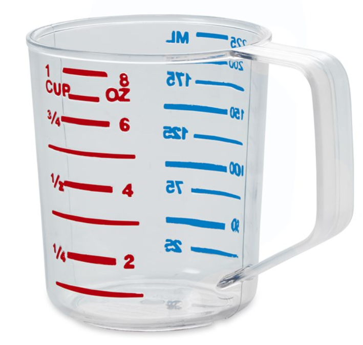 Bouncer Measuring Cup 8 Oz Clear 