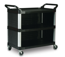 Utility Cart With Enclosed End Panels On 3 Sides Black 
