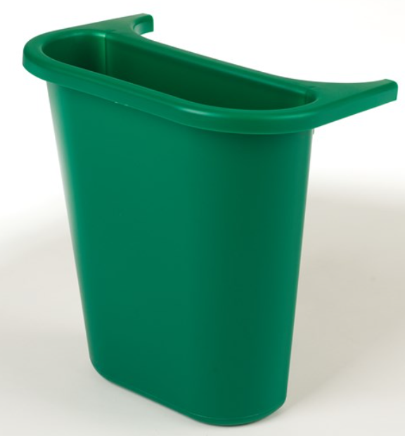 Side Bin Recycling Fits Wastebasket Large Green 5Qt/4Ltr