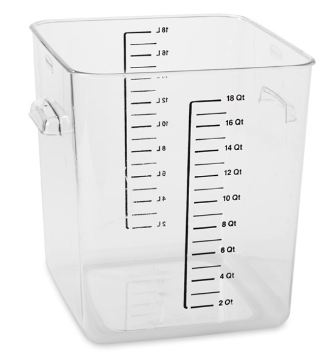 Square Storage Container 18Qt/17L Clr