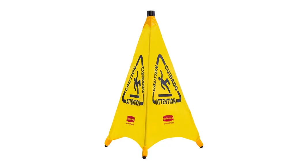 Multilingual "Wet Floor" Pop Up Floor Cone 30" Yellow  