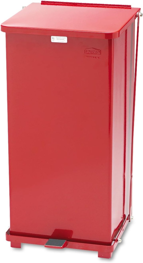 Defenders Square Quiet Step Can 24Gal/90L Red 
