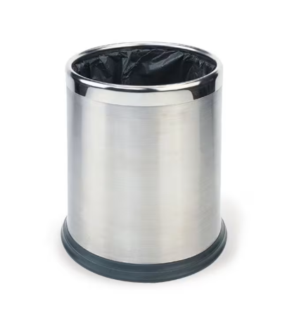 Open Dust Bin Stainless Steel Brush Finish 10L