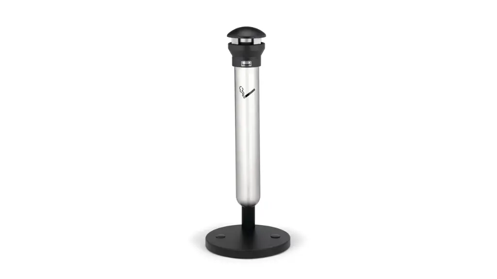 Infinity Base Mount Smoking Receptacle Stainless Steel With Black Top 