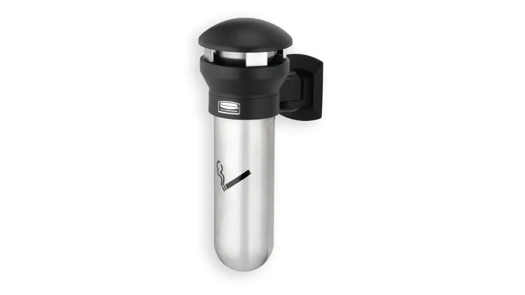 Infinity Wall Mount Smoking Receptacle Stainless Steel With Black Top 