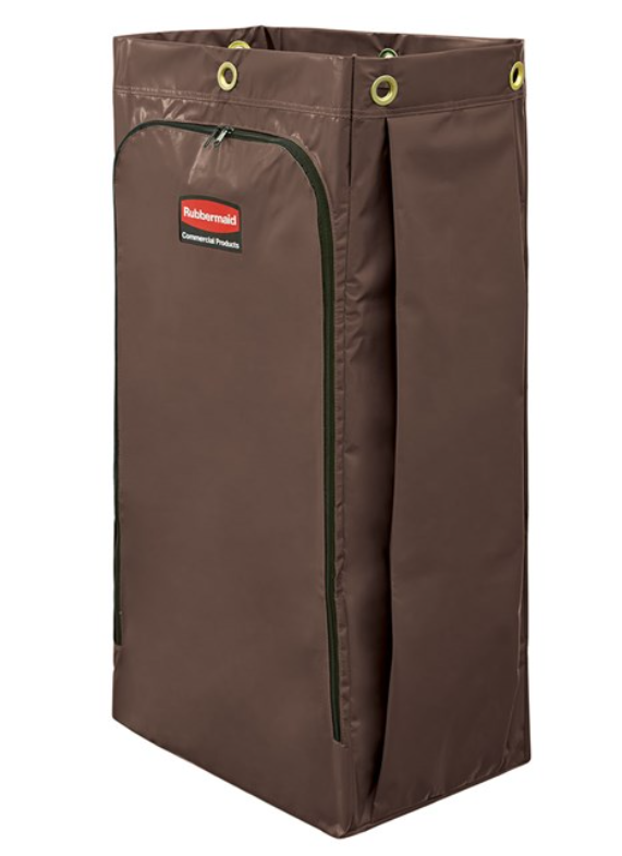 Janitorial Cleaning Cart Vinyl Bag Traditional 24 Gal Brown 